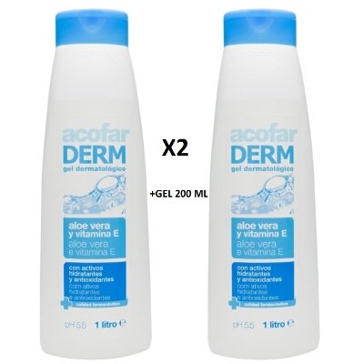 ACOFARDERM PACK GEL ALOE 2X1L +GEL 200ML