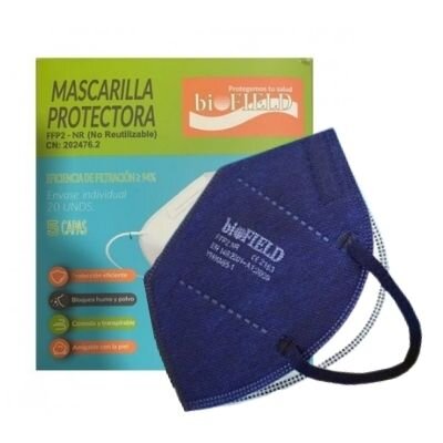 MASCARILLAS FFP2 BIOFIELD AZULES 20 UDS