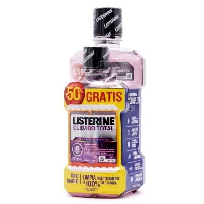 LISTERINE CUIDADO TOTAL 500+250ML ETIQ P