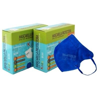 MASCARILLAS XS BIOFIELD FFP2 AZUL 10U