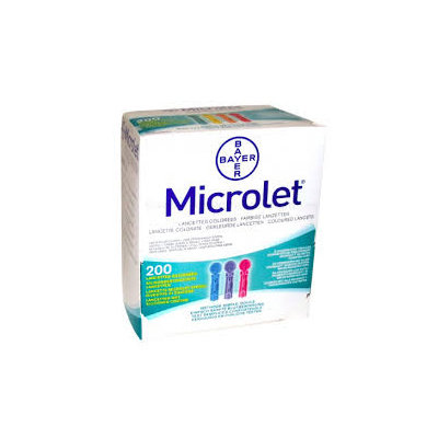 MICROLET LANCETAS DE COLORES 200 UD