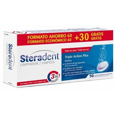 STERADENT TRIPLE ACCION 60+30 TABLETAS