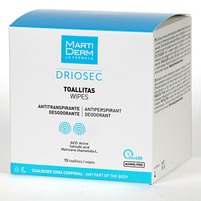 MARTIDERM DRIOSEC TOALLITAS ANTITRAN 15U