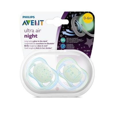 CHUPETE AVENT NOCTURNOS 0-6M 2 UNIDADES