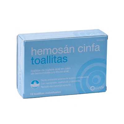 HEMOSAN CINFA 12 TOALLITAS