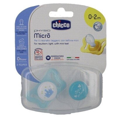 CHUPETE CHICCO PHYSIO AZUL  0+ 2U