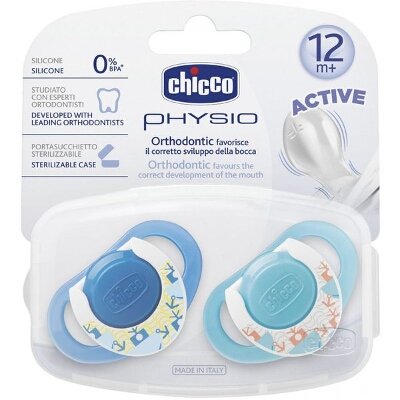 CHUPETE CHICCO PHYSIO AZUL 12+ 2U