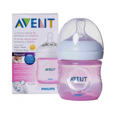 AVENT BIBERON PP NATURAL ROSA 125 ML