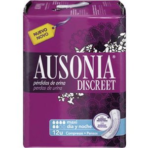 AUSONIA DISCREET MAXI DAY NIGHT 12 UNID