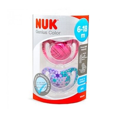 CHUPETE NUK T2 GENIUS COLOR SIL 2 UNID