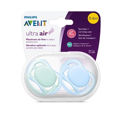 CHUPETE AVENT ULTRAAIR NIÑO SILI 0-6M 2U