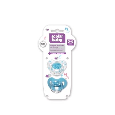 ACOFARBABY CHUPETE SILICONA AZUL 0-6M