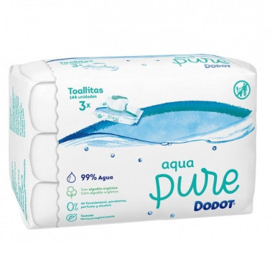 DODOT TOALLITAS AQUA PURE 144 UDS TAPITA