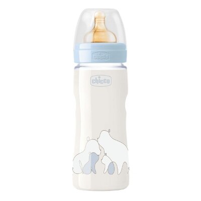 BIBERON CHICCO ORIG TOUCH AZUL 6M+ 330ML