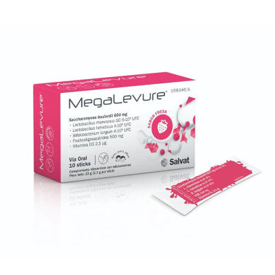 MEGALEVURE SABOR FRESA 10 STICKS