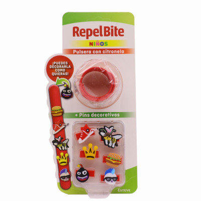 REPEL BITE NIÑOS PULSERA CITRONELA PINS