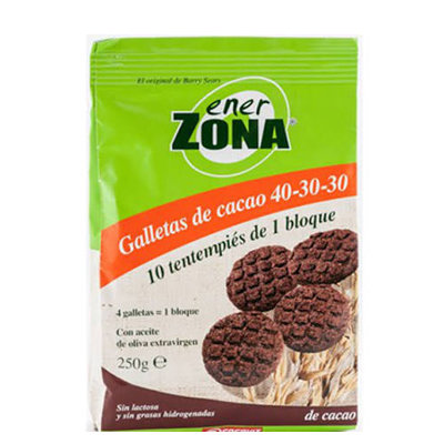 ENERZONA GALLETAS CACAO 40U BOLSA 250 GR