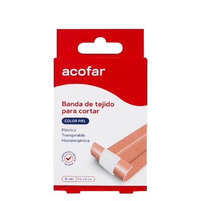 ACOFAR TIRITAS POROSO C PIEL 10X6CM 10U