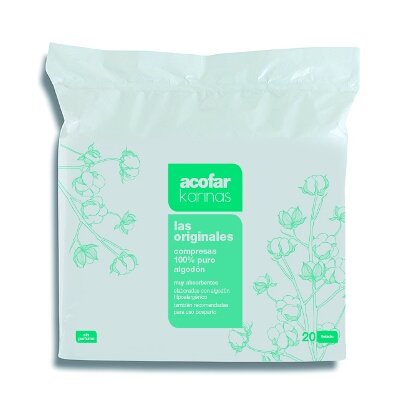 ACOFAR COMPRESAS KARINAS ALGODON 20 UDS