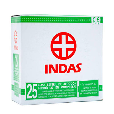 COMPRESAS GASA ESTERIL INDAS 25 UND