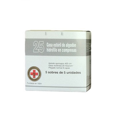 GASA ESTERIL ALGODON GRAN CRUZ 25 UDS