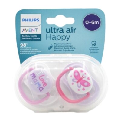 CHUPETE AVENT TEXTO NIÑA SILIC 0-6M 2U