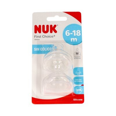 NUK TETINA FC SILICONA 6-18 MESES T-M 2U