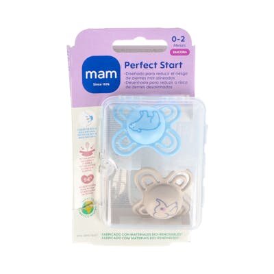 MAM CHUPETE PERF START 0-2 SIL MAT AZ 2U