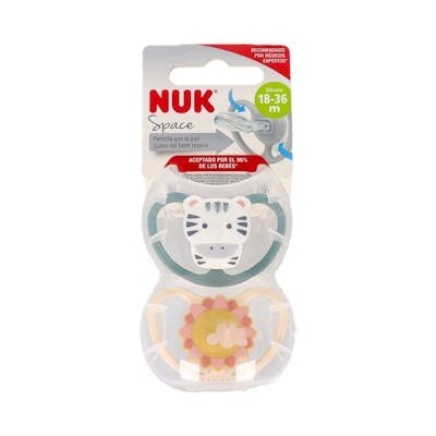 CHUPETE NUK SPACE ZEBRA 18-16 SILI 2 UN