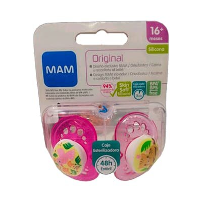 CHUPETE MAM ORIGIN SILICONA ROSA +16M 2U