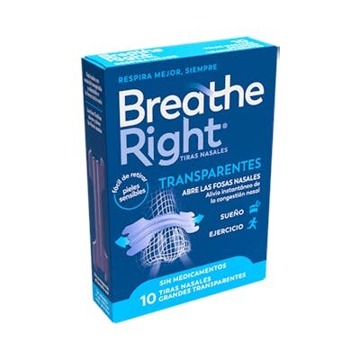 TIRAS NASALES BREATHE RIGHT GD TRANSP 10