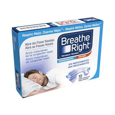 TIRAS NASALES BREATHE RIGHT PQ TRANS 10U