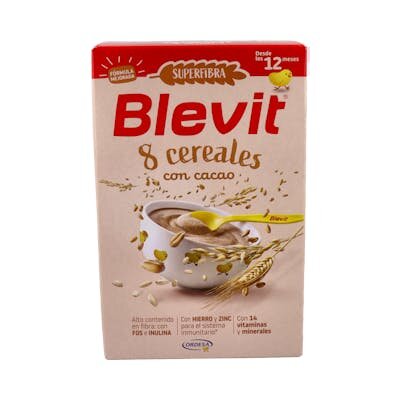 BLEVIT SUPER FIBRA 8 CEREAL CACAO 500 GR