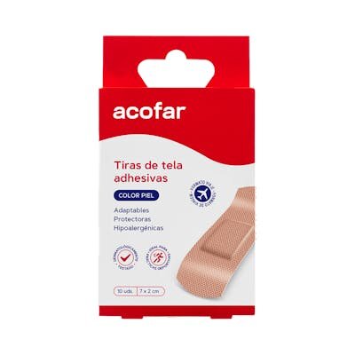 ACOFAR TIRAS DE TELA COLOR PIEL 10 UDS