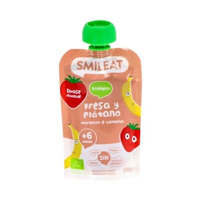 POUCH FRESA PLATANO ECO SMILEAT 100GR