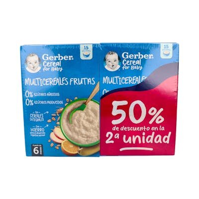 GERBER MULTICEREAL FRUTA 0%AZ DUPLO 270G