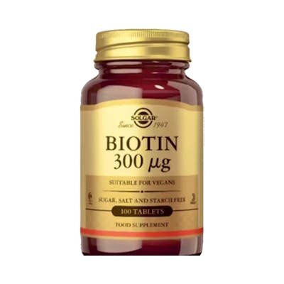 BIOTINA 300 MCG 100 COMPRIMIDOS SOLGAR