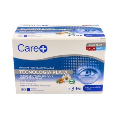 CARE+ TOALLITAS OFTALMICAS PLATA 30 UDES