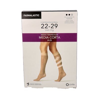 MEDIA CORTA FARMALASTIC NORMAL NEGRA T/P